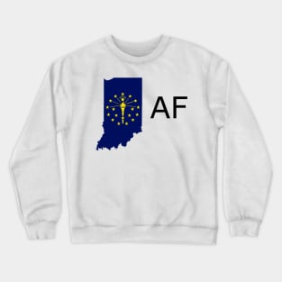 Indiana Flag State Outline AF (black) Crewneck Sweatshirt